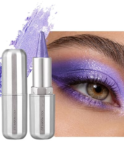 Fard a Paupiere Stick Paillette, Violet Ombre a Paupiere Highly Pigmented | Métallique Ombre a Paupiere, Imperméable Longue Durée Fards à Paupières, Facile à Utiliser Crayon Yeux, Maquillage Femme