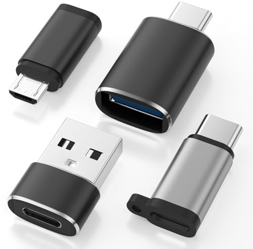 AXFEE 4PCS Adaptateur USB C, Adaptateur USB C vers USB 3.0 OTG | Adaptateur USB-C vers Prise iPhone, Compatible avec iPhone 17, 16, 15/iPad / AirPods / MacBook / Smartphone
