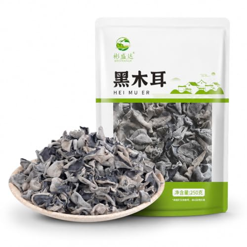 Funghi Neri Secchi 250g / 8.81oz, Black Fungus, Auricularia, Orecchio di Legno, Funghi Secchi per Insalate, Wok, Zuppe, Hot Pot, Noodles e Cucina Quotidiana