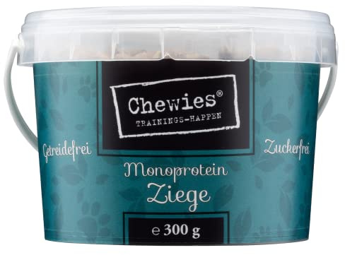 Chewies TRAININGSHAPPEN Ziege - Monoprotein Snack für Hunde - 8 x 300 g - getreidefrei & zuckerfrei - Softe Leckerlies fürs Hundetraining - hypoallergen