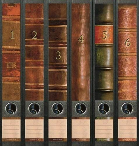 6er Set Ordnerrücken für schmale Ordner Bücher 1-6 Lexikon Ordner Aufkleber Etiketten Deko AJ 609