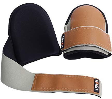 HPHST Profi Knieschoner Arbeiten Neues Upgrade Knieschützer Rutschfester Leder Knieschoner Sicherheits Knieschutz für Bau Garten Fliesenleger Knee Pads mit EVA-Polsterung Kniepolster