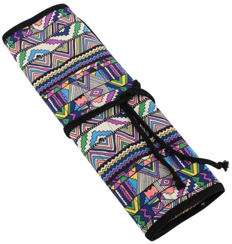 Estuche de Lona para Pinceles de Arte, 20 Compartimentos, Organizador Portátil para Pinceles de Acuarela y Óleo, Bolsa de Almacenamiento para Materiales de Arte