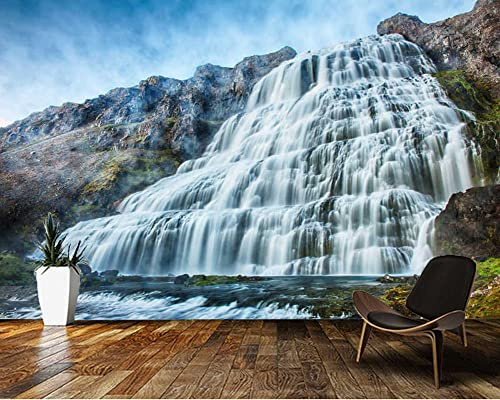 Frtmsticker Papier Peint Non Tissé - Effet 3D - Papier Peint Photo Montagnes Cascades Paysages - Impression Numérique Pour Bureau, Salon, Chambre, Cuisine - Fabriqué En Allemagne 300X200Cm