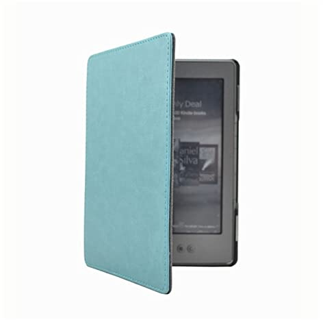 HAPPYA Cases Für Kindle 4 Kindle 5 E-Book Reader 6 Inch Leather Cover Für Kindle 4th and 5th Generation 6'' 2011 and 2012 Model (Color : Light Blue)