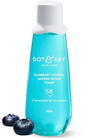 Dot & Key Reiswasser Hydrating Toner mit Hyaluron Reiswasser Toner für trockene Haut, empfindliche Haut & fettige Haut, alkoholfrei, schnell einziehend & nicht klebrig, für hydratisierte Haut, Peeling