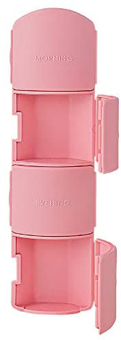 YOS Pillendose Tablettenbox 4 Fächer - Tabletten Organizer - Medikamenten Aufbewahrung - Daily - Rosa