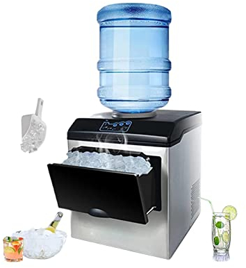 PanHuiWen Machine à glaçons Industrielle Machine a Glacons pour La Maison Pas Cher Machine a Glace Italienne Professionnelle 40 kg/24 h 3 Tailles de Glaçons Boissons MéLangéEs De FêTe