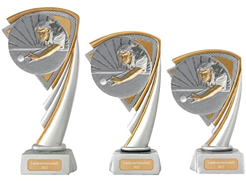 Billard Pokal Pokalset CROZON Pool Snooker Trophäe mit Gravur