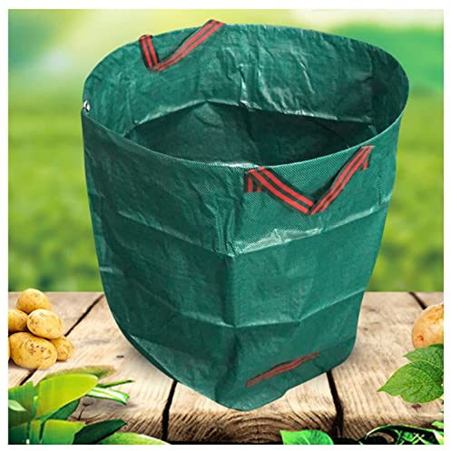 CCLONGTT Gartensäcke Gartenabfallsack mit Griffen120L/272L/300L/400L/500L Laubsack für Gartenabfälle, UV-Stabil und Wasserabweisend für Gras Laub Gartenabfall Grünschnitt (Color : 5pcs, Size : 400L)