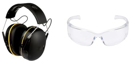 3M WorkTunes Connect 90543EC1, Kabelloser Gehörschutz mit Bluetooth, Virtua AP Schutzbrille, Schwarz, für Erwachsene, Unisex