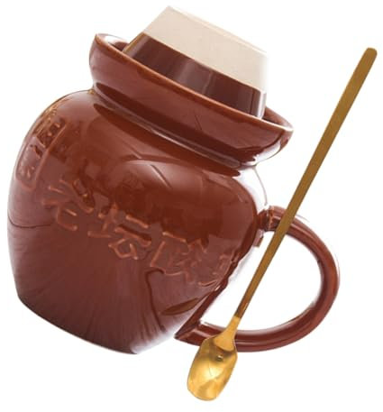 LIFKOME 1 Satz Chinesischer Retro-keramikbecher in Sauerkrautglasform Wasserbecher Getränkebecher Heiße Teetasse Cappuccino-tasse Mokkabecher Nostalgie Rostfreier Stahl Büro Trinkbecher
