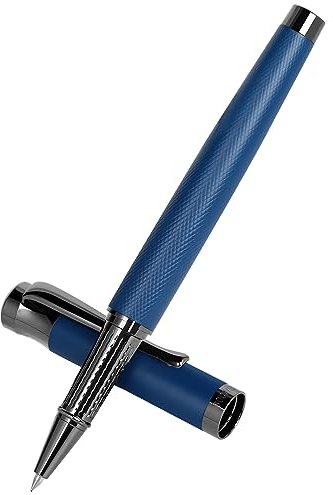 BOCIYER Tintenroller mit flüssiger Tinte - Schöne Stifte für Bullet Journal und Büromaterial - Feine Linie, Luxus-Stift-Geschenkbox für Lehrergeschenke - Blau