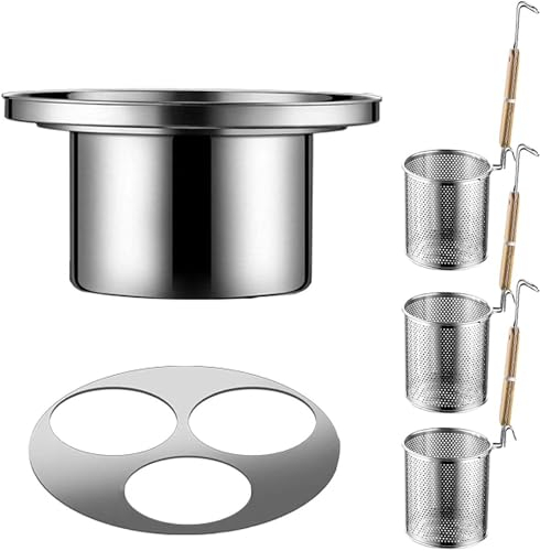 ANSNOW Olla para Pasta con Colador, Olla para Pasta Comercial, Olla para Pasta de Acero Inoxidable, Olla para Cocinar Fideos con 3/4 Orificios para Estufas de Gas Y Horno Eléctrico/sin Mango/30-B