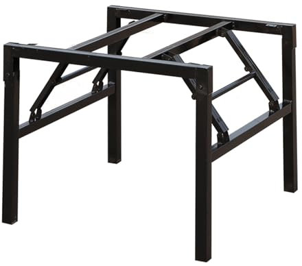 BUETPOX Möbelfuß Stahlrohrfuß, Tischbeine Metall Tischgestell, Industrial Tischgestell Tischkufen, Tischbeine Für DIY Sitzbank, Esstische, Schreibtisch, Couchtisch(Black,50x50x72cm/19.7x19.7x28.3in)