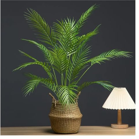 MIUYTRN 88 cm 18 forchette grandi piante di palma artificiali finte foglie di felce di plastica Monstera grandi foglie di palma rami for la decorazione della festa in giardino di casa cuicui(B)