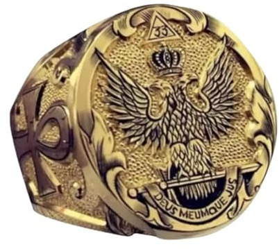 Ring Ringe Damen Bijouterie Herren Herren Business Vintage Gold Farbe Krone Doppeladler Ringe Für Männer Royal Aristocrat Eagle Punk Style Rock Biker Schmuck 12 Gold