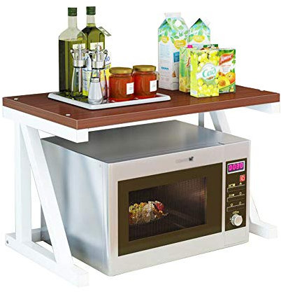 JXIPANUL Estante de Almacenamiento para microondas, estantes de Cocina, Soporte para Horno microondas, Estante para Especias, Estante para Horno, Marco de Utensilios de Cocina, Acero al Car
