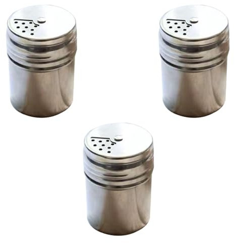 3Pcs Adjustable Pour Holes Seasoning Cans Rustproof Metal Dredge Shaker Lightweight for Cooking Kitchen Gadget