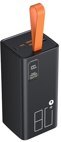 80000mAh Power Bank, PD/QC3.0 Fast Charging, Portable Charger with Dual USB Outputs, LED Display, Compatible with iPhone, iPad, for Travel, Camping