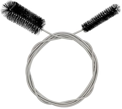 200cm Abflussreiniger Spirale,Doppelkopf-Rohrreinigungsbürste Edelstahl-Kanalreiniger,Nylonfilamenten Edelstahl,Rohrreinigungsbürste,Schlauchbürste für Rohre für breite Rohre,Kanäle,Usw