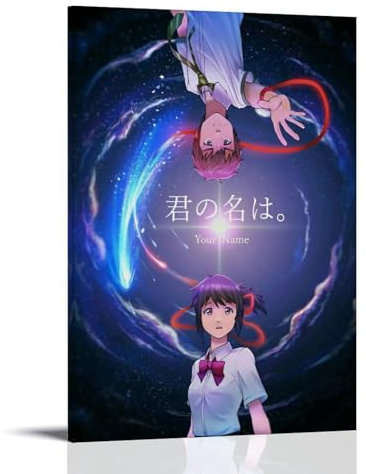 Your Name Kimi No Na Wa Anime Película (1) Póster Pintura Decorativa Lienzo Arte de Pared Salón Póster Dormitorio Pintura, Arte de Pared Impresión de Imagen Moderna Decoración de Habitación Familiar