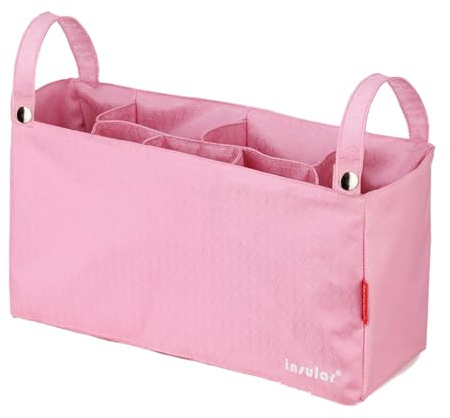 Ttiy Wasserdichter Kinderwagen-Organizer, Polyester, kreative Kinderwagentasche mit Aufhängegurt für Kinderbett, Auto, Jogger, Zubehör, 1 Stück, Rosa