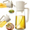 ETONSUNNY Dispensador y Pulverizador de Aceite 2 en 1, Botella de Aceite de Vidrio Transparente de 470 ml Para Cocinar, Vaporizador Acerte Para Cocinar, Ensaladas, Freír(Blanco)