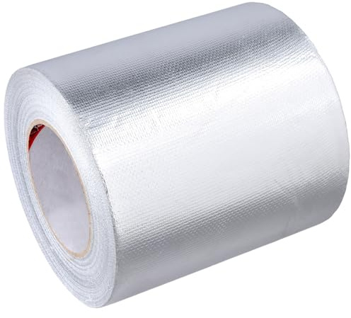 JIEHIN Aluminium Klebeband 50m x 150mm, Alufolie Aluband Selbstklebend Silberfolie, Alu Klebeband Hitzebeständig zum Versiegeln, Reparaturen