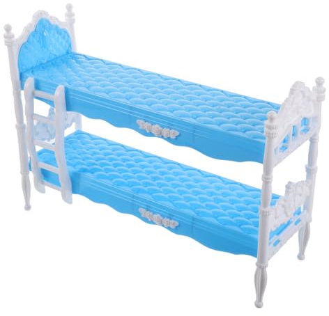 TOBBOMEY Puppen Etagenbett Kleiner Puppenhausmöbel Für Mädchen 30cm Miniatur Doppelbett Dekoratives Puppenzubehör Für Rollenspiele Und Puppenzimmer