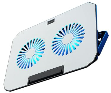 Almohadilla de refrigeración ergonómica para portátil con soporte de teléfono de ventilador silencioso dual con conexión USB de hasta 17 pulgadas