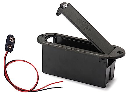 EXCEART Boîtier Pile Guitare Professionnel avec Câble Connecteur Rangement pour Basse Et Guitare à Micro Actif Compatible Noir
