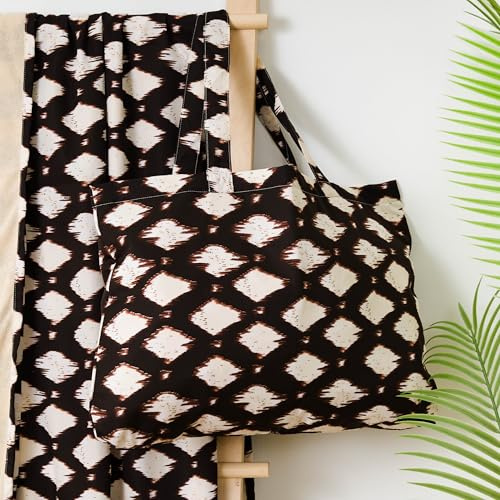 TRAMAS+ Set Toalla Pareo y Bolso a Juego, Toalla de Playa, Bolso con Estampado, Ideal para Verano, Playa, Piscina y Vacaciones - Orlando Negro