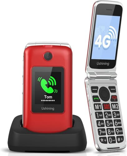 uleway 4G Senior Mobile Phone Flip Phone Unlocked Easy to Use Big Button Cell Phone with Large Display Loud Sound SOS Emergency Button Long Battery Life for Elderly