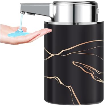 Seifenspender Automatisch, elektrischer seifenspender automatischer seifenspender，USB Wiederaufladbar，für BadKüche（Marmor schwarz）