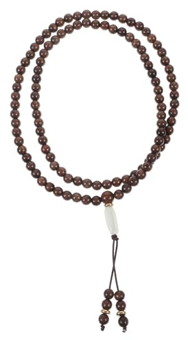 TOPPERFUN Rosenkranzarmband mit 108 Perlen aus Sandelholz für Damen | Braun, Elegant und Alltagstauglich, Verstellbare Passform, Angenehm zu Tragen und Farbbeständig