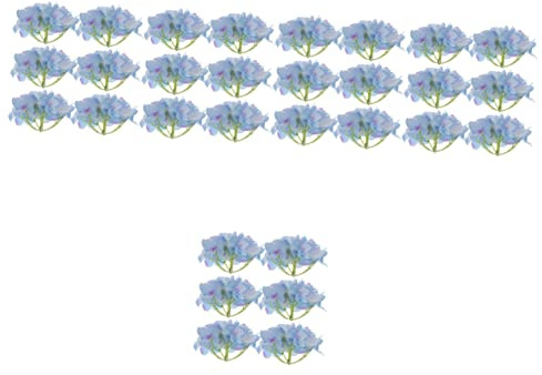 VICASKY 30 Pezzi Fiori Artificiali Ortensia in Teste per Decorazioni Matrimonio Casa Festa Colore Azzurro per Bomboniere e Interni