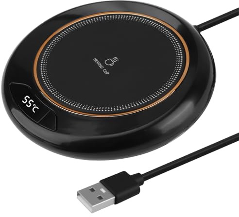 OddMart Kaffeebecherwärmer, Kaffeetassenwärmer für den Schreibtisch mit 3 Temperatureinstellungen (45-75 °C) & LED-Display, USB-betriebene, beheizte Wärmerplatte mit 8h automatischer Abschaltung