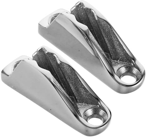 SOPOTUTU 2 Stück Edelstahl Klampen Bootsklampe Seilklemme für Segelboote Yachten Kajak Zubehör Vielseitig als Puffer Seilstopper Limitierend Einfache Anbringung Langlebig Bootszubehör