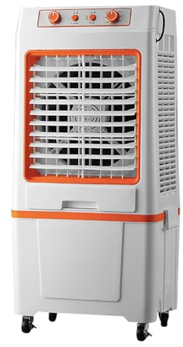 Evaporative Air Cooler - 3-Speed Portable Swamp Cooler with 40L Water Tank, 120° Oscillation, Knob Control for Large Rooms and Outdoor Use