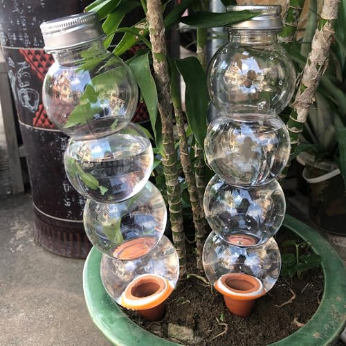4 unidades de 520 ml de bolas de riego para plantas, riego automático | infiltración gradual,cebollas transparentes,bolas de agua para plantas,riego de habitaciones,balcón y plantas de jardín
