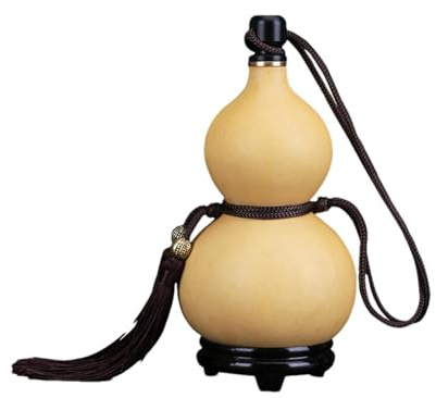 Generico Naturlig flaska - vattenkokare för utomhusvattenkaraff, rep med | traditionell Wu Lou vinbehållare, bärbar torkad | Dricka Varje dag med hänge, 500 ml, riferimento alla descrizione, Se