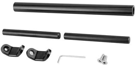Annadue Traversa per Barra di Bilanciamento CNC in Lega di Alluminio per Moto, Manubrio di Rinforzo Esteso Universale per Accessorio Moto (BLACK)