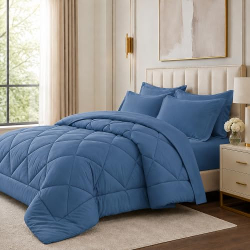 forbany EasySleep Bettdecke ohne Bettbezug, Ganzjahresbettdecke Decke,mit Kissenbezug 135 * 200cm (BLAU)