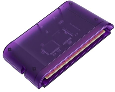 Fockety Carte de Jeu 4000 en 1, Cartouche de Jeu Rétro ABS avec 8 Go de Stockage Extensible à 32 Go pour Consoles MD1 MD2 MD3 CD X 32X Mega Drive Master System (Violet transparent)