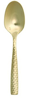 Fortessa 1.9B.102.FC.021 Lucca Faceted (Set of 12) Tea/Coffee Spoon, Stainless Steel, Brushed Gold