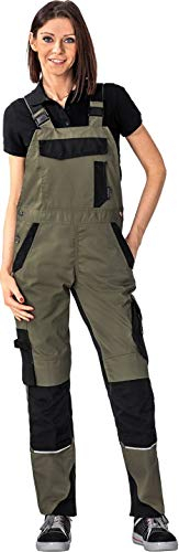 Planam Norit Damen Latzhose Oliv schwarz Modell 6535 Größe 40