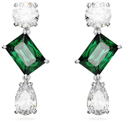 Swarovski Mesmera droppörhängen med flerfärgade kristaller i blandade snitt, rodiumpläterade inställningar, från Swarovski Mesmera Collection
