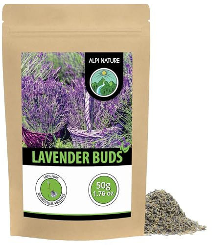 Alpi Nature Lavender Tea 50g 1.8 oz, Dried Flowers and Buds, Lavender Loose Blossom Tea