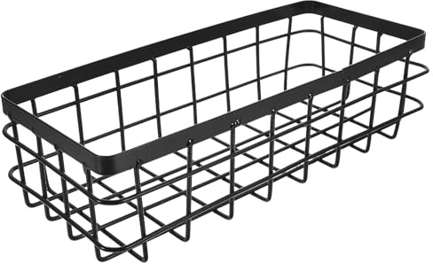 Amosfun Rechteckiger Metall Aufbewahrungskorb Kleiner Drahtkorb Schwarz Für Badezimmer Und Küche Wandkorb Ohne Bohren Organizer Für Kosmetik Und Duschgel 3X4X3 Zoll